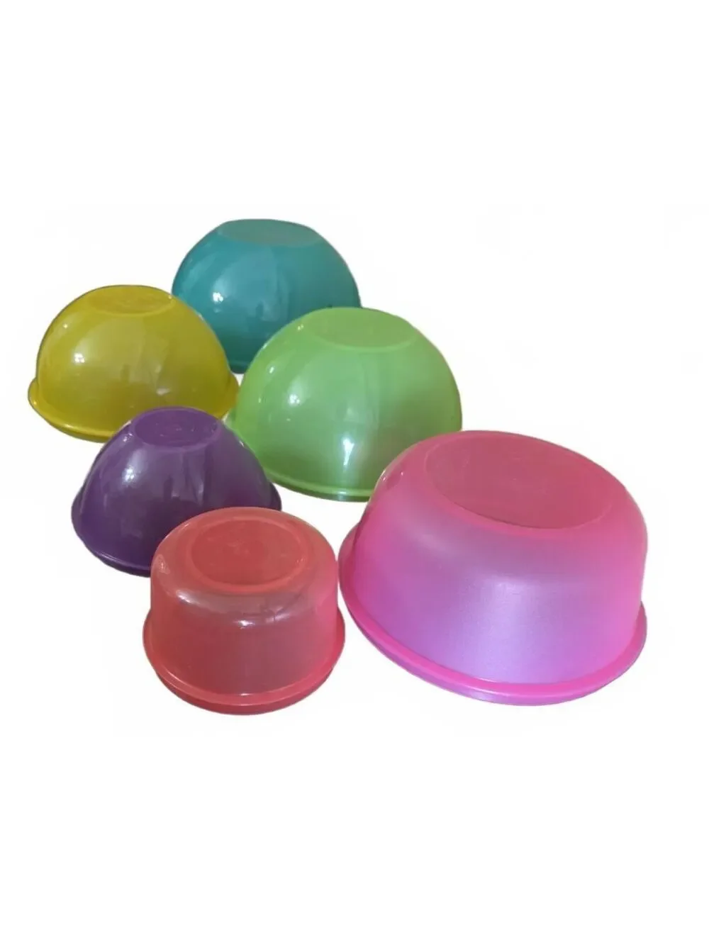 6 Vintage Tupperware Pastel Nesting Mixing Bowls Retro Color